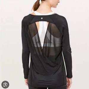 Lululemon Open Back Mesh Long Sleeve - If You’re Lucky Top